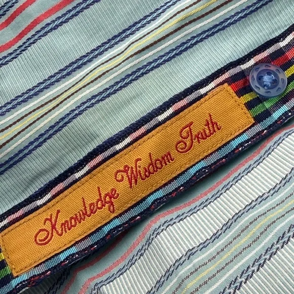 Robert Graham 2XL Multicolor Striped Button Down Shirt | 100% Cotton Blue - Picture 8 of 8